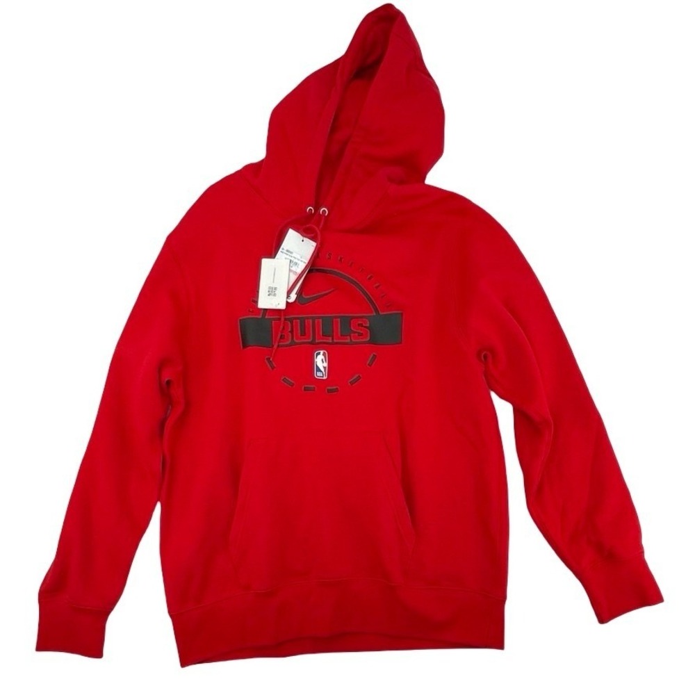 Nike Men's Hoodie Chicago Bulls NBA Authentics Red Cotton Blend Large